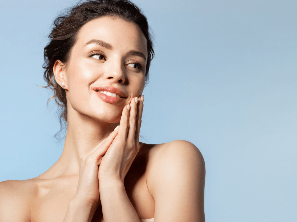 a girl with clear skin